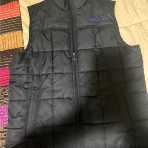 Ariat Black Puffer Vest with Blue Logo
